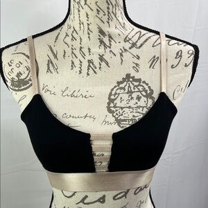 bebe Black and Champagne bralette Bebe M